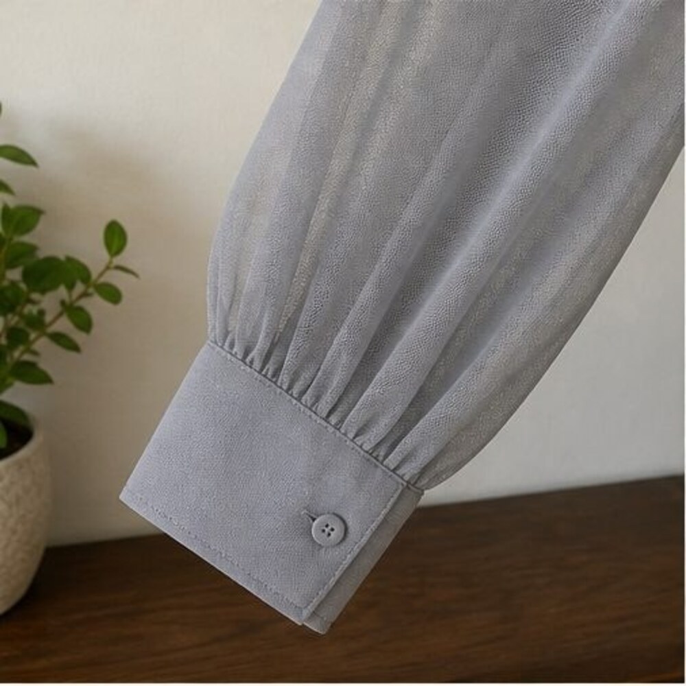 Gray Ruffle Blouse - Picture 5 of 6